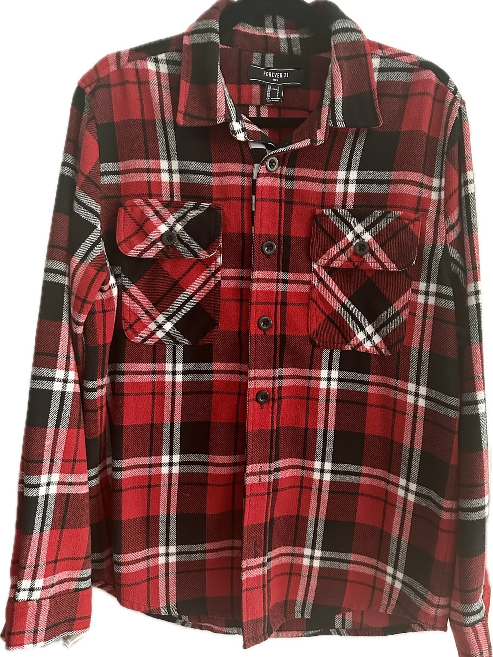 Forever 21 Red and Black Plaid Flannel Shirt